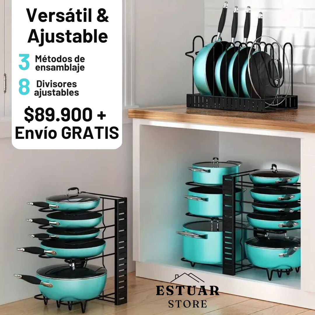 40% OFF - Organizador de ollas, sartenes y tapas